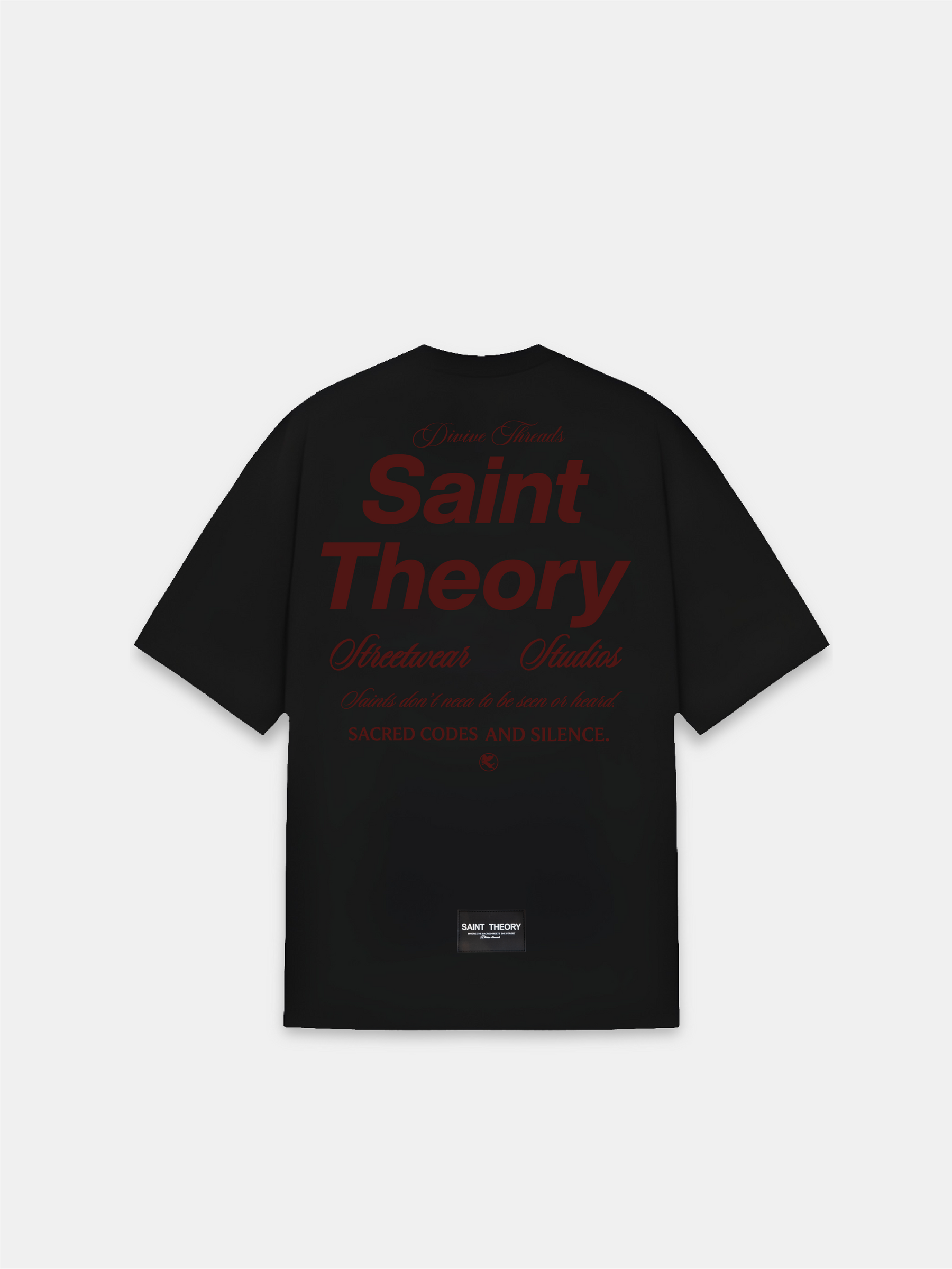CAMISETA ESSENTIAL CODES AND SILENCE BLACK/RED WINE