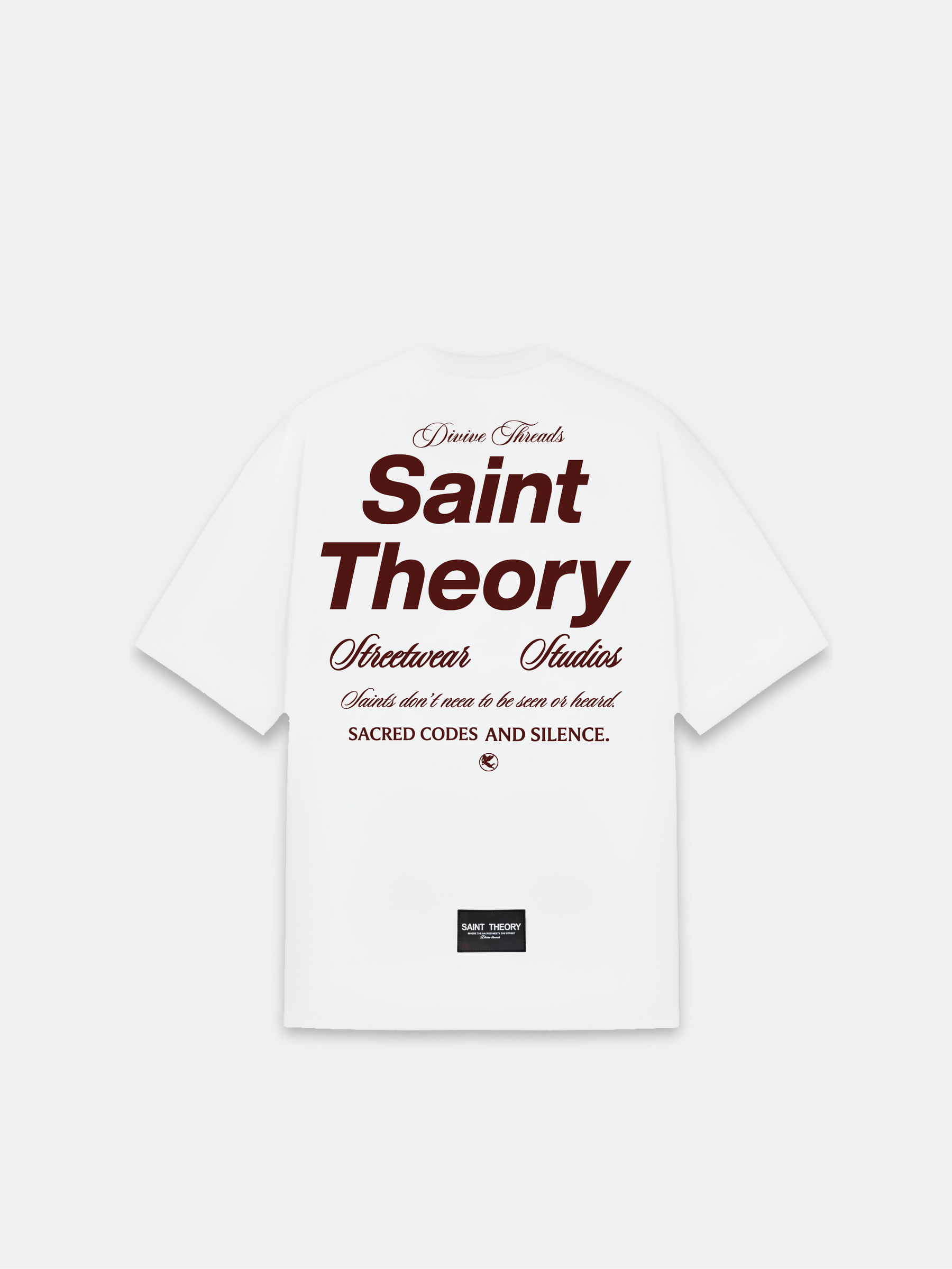 CAMISETA ESSENTIAL CODES AND SILENCE WHITE/RED WINE