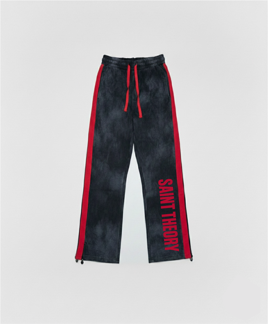Pants Evangelium Black Acidwash Red
