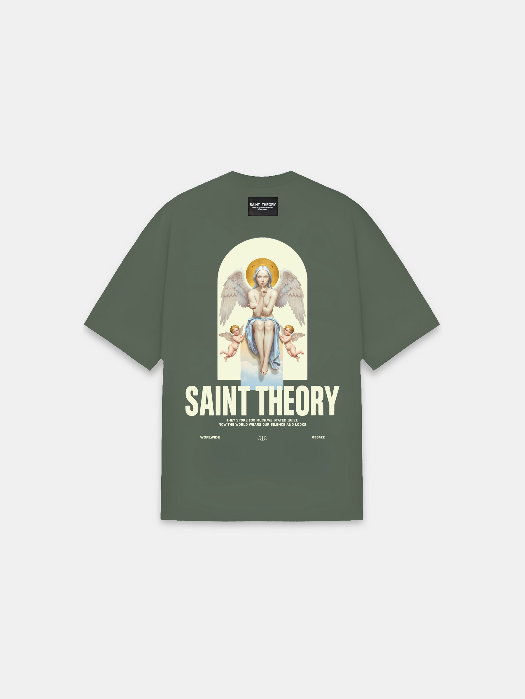 CAMISETA SECRET VERSE ELYRA ANGEL GREEN CAQUI