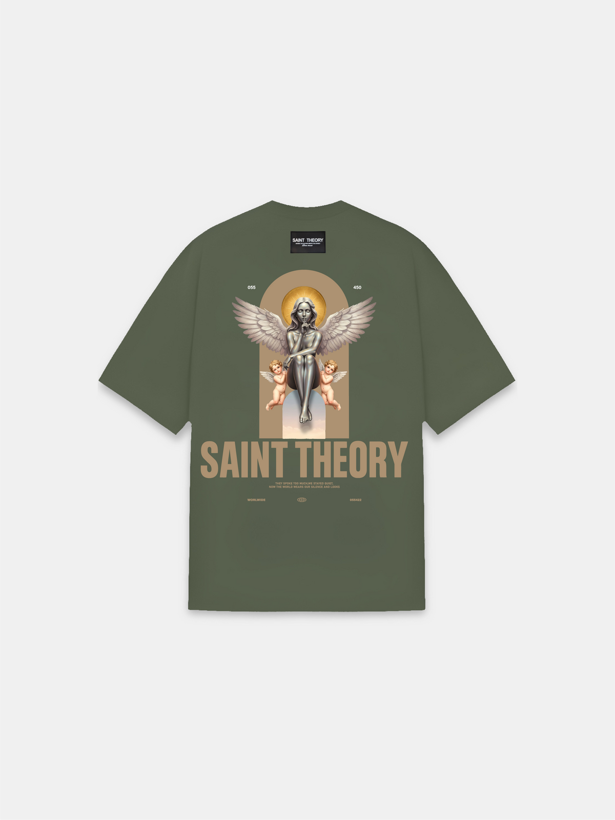 CAMISETA SECRET VERSE SERENYA OLIVE GREEN SALMON