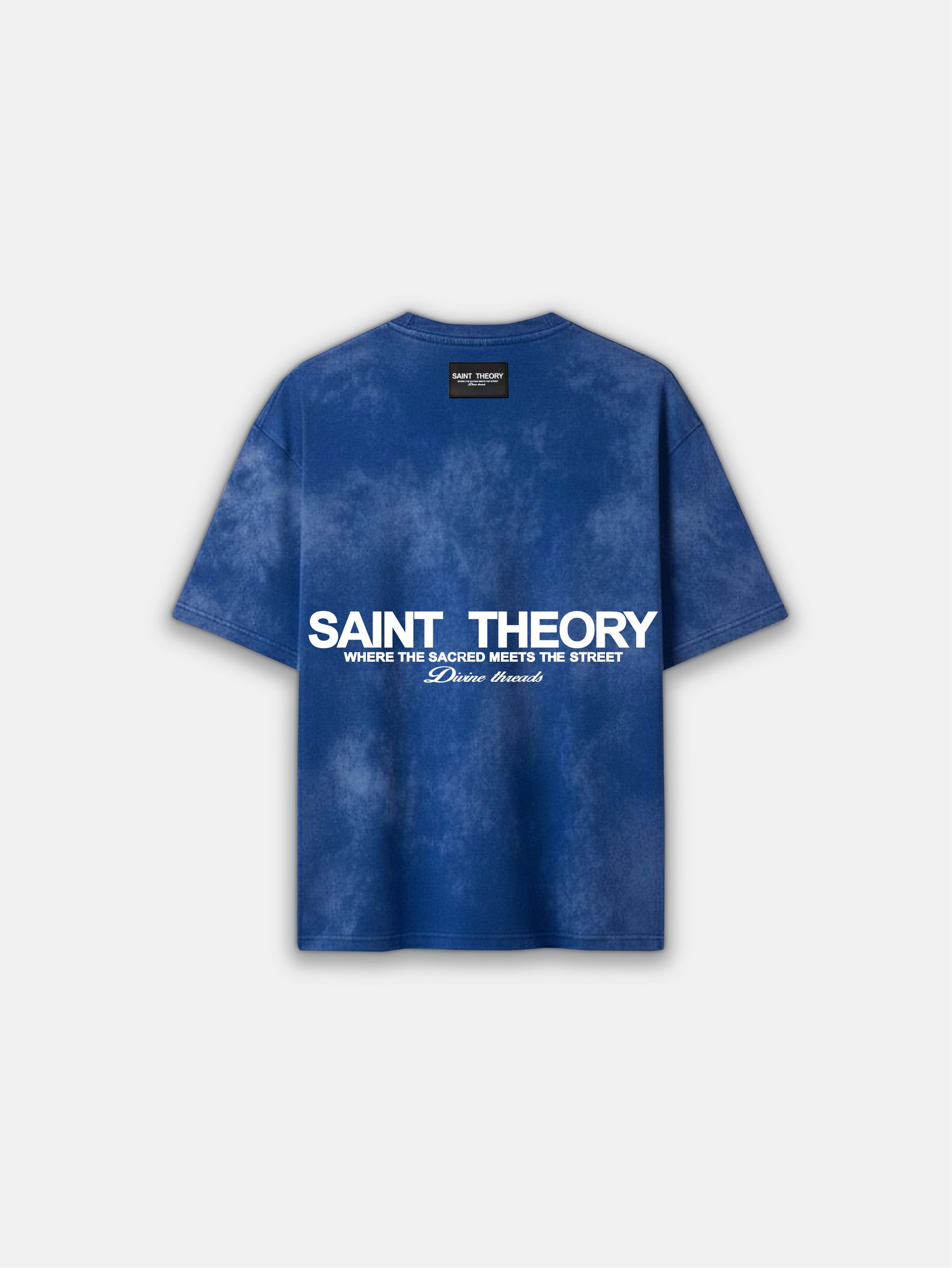 CAMISETA HILOS DIVINOS BLUE ACIDWASH/WHITE