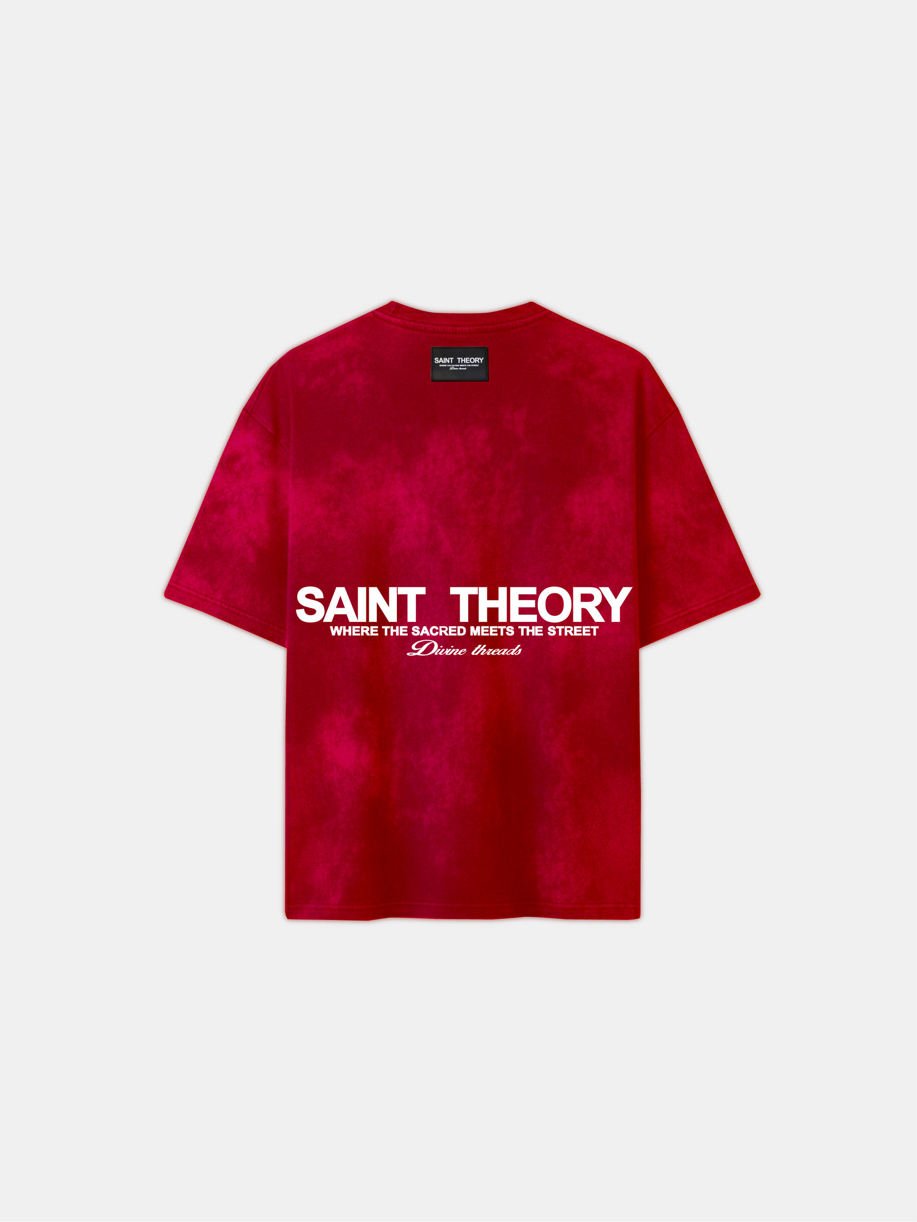 CAMISETA HILOS DIVINOS ROJO DESVANECIDO-BLANCO