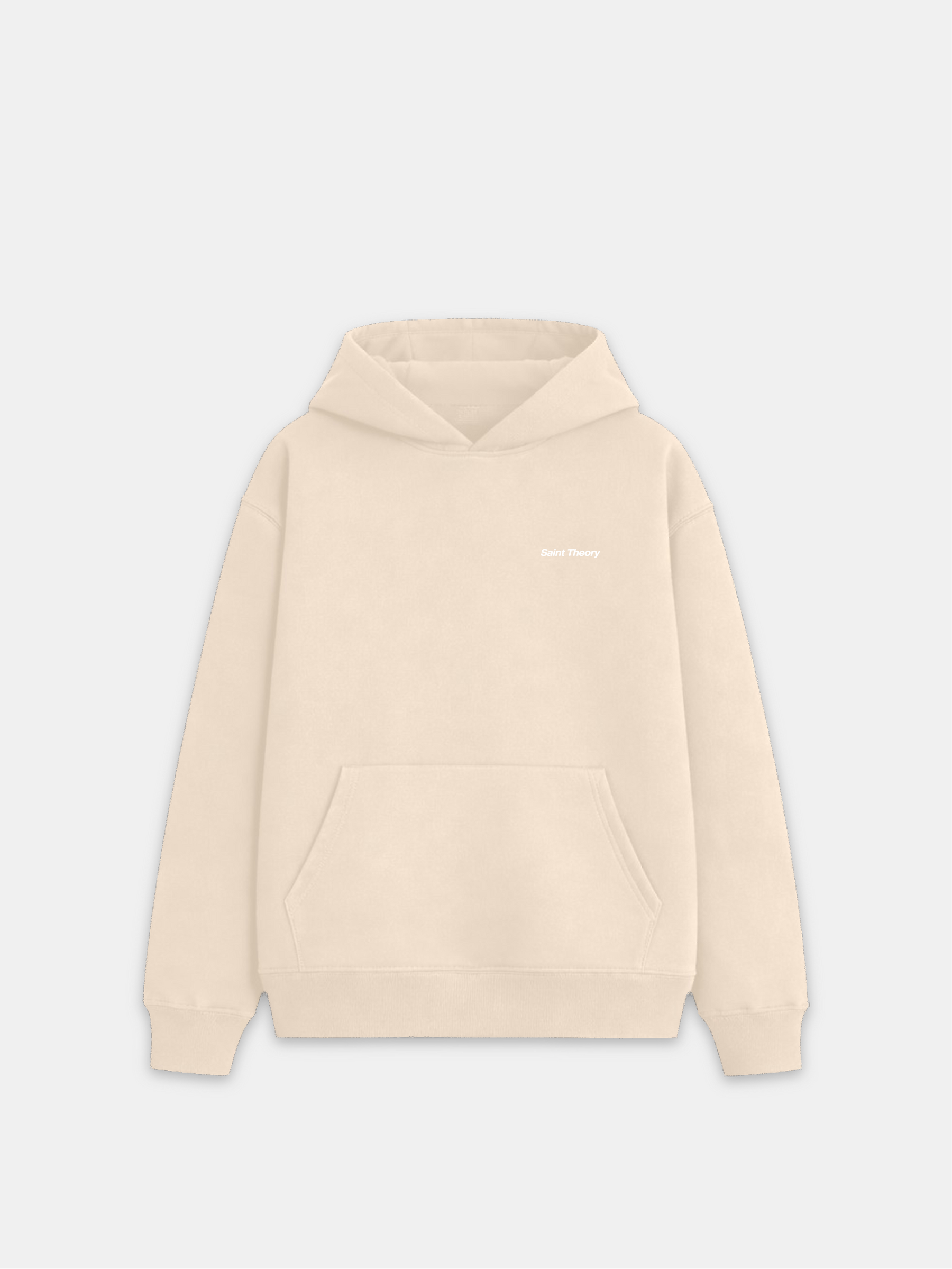 HOODIE BASSIC BEIGE/WHITE