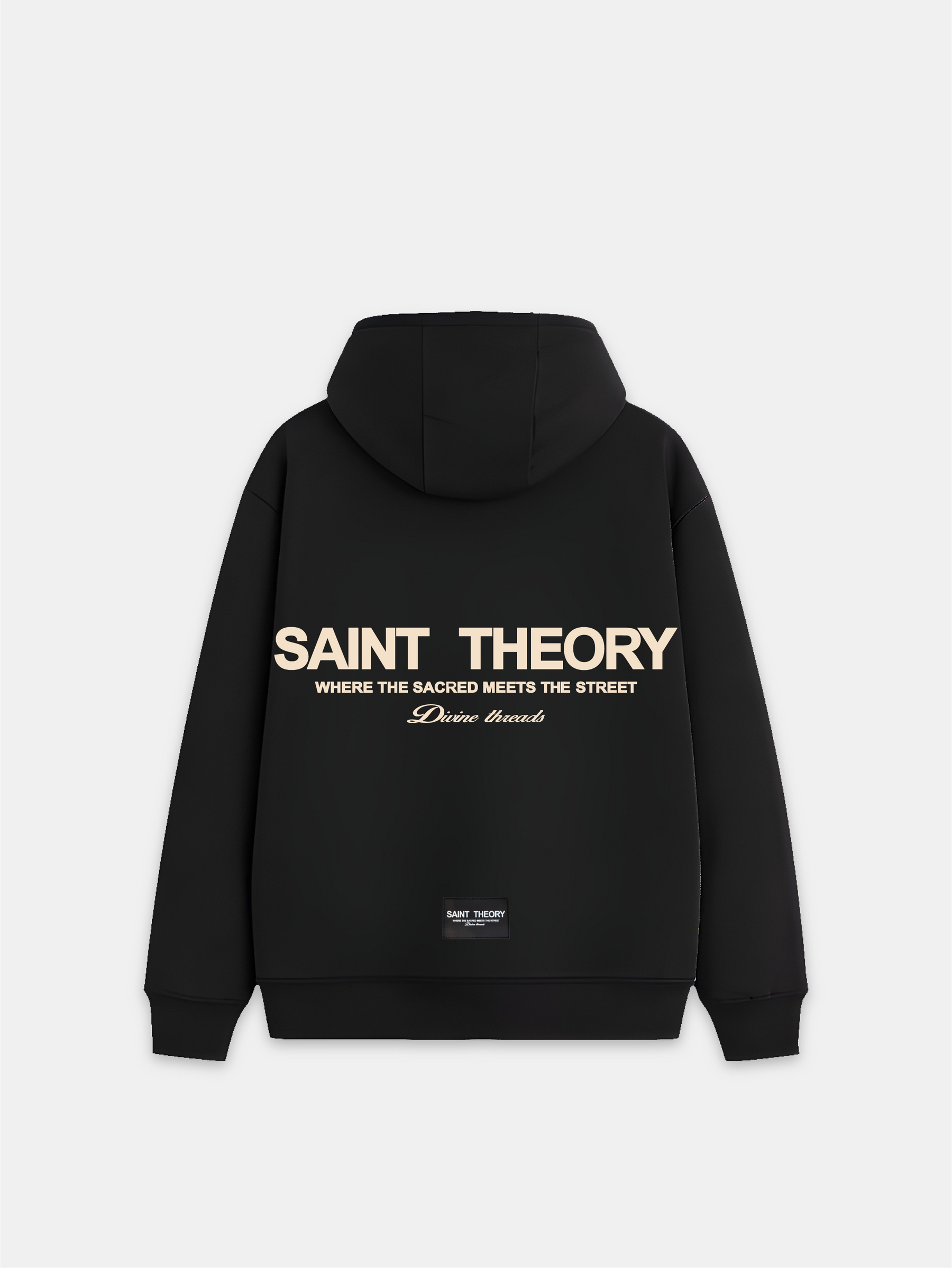 Hoodie Hilos Divinos Negro- Beige