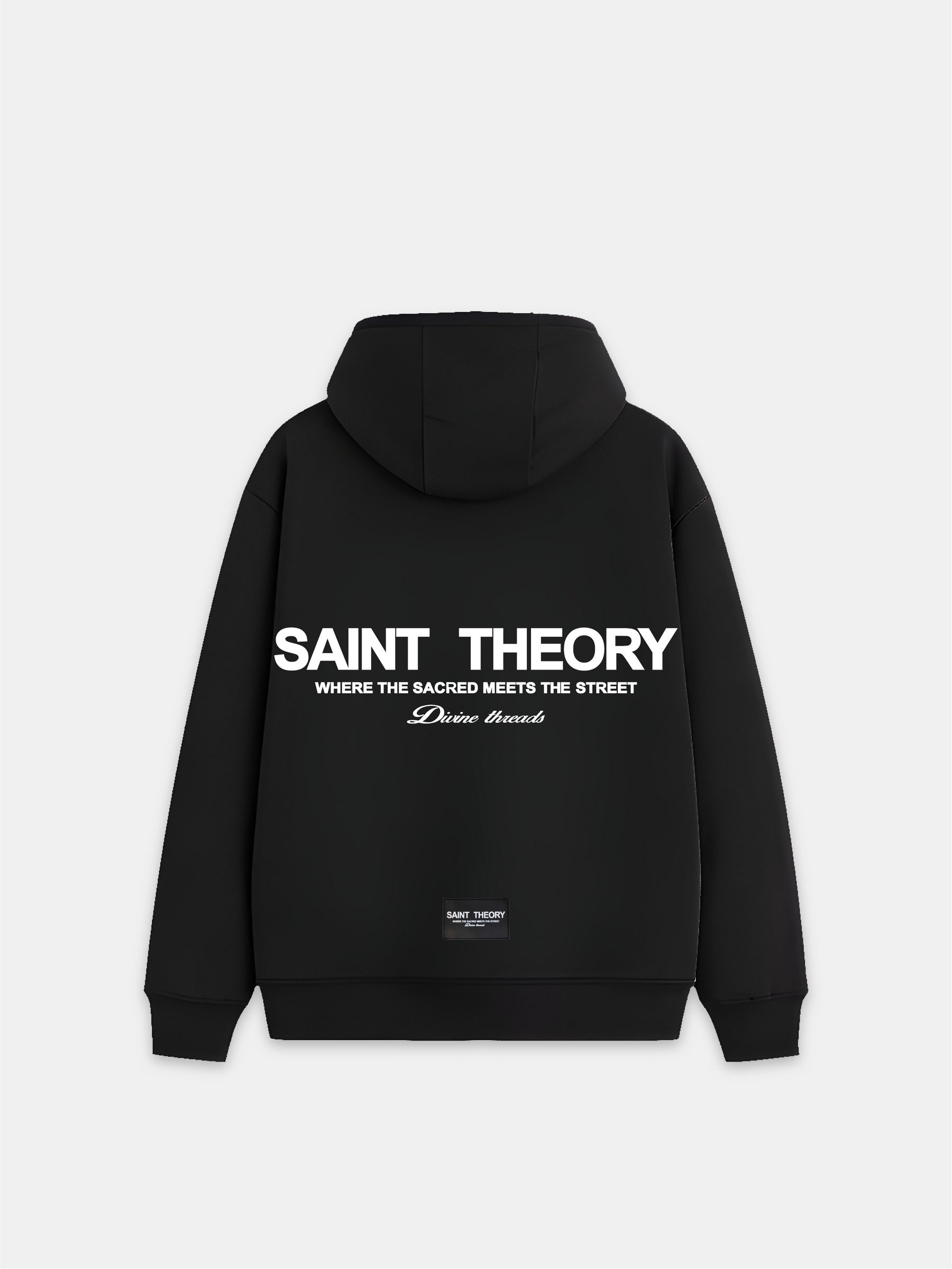 Hoodie Hilos Divinos Negro/blanco