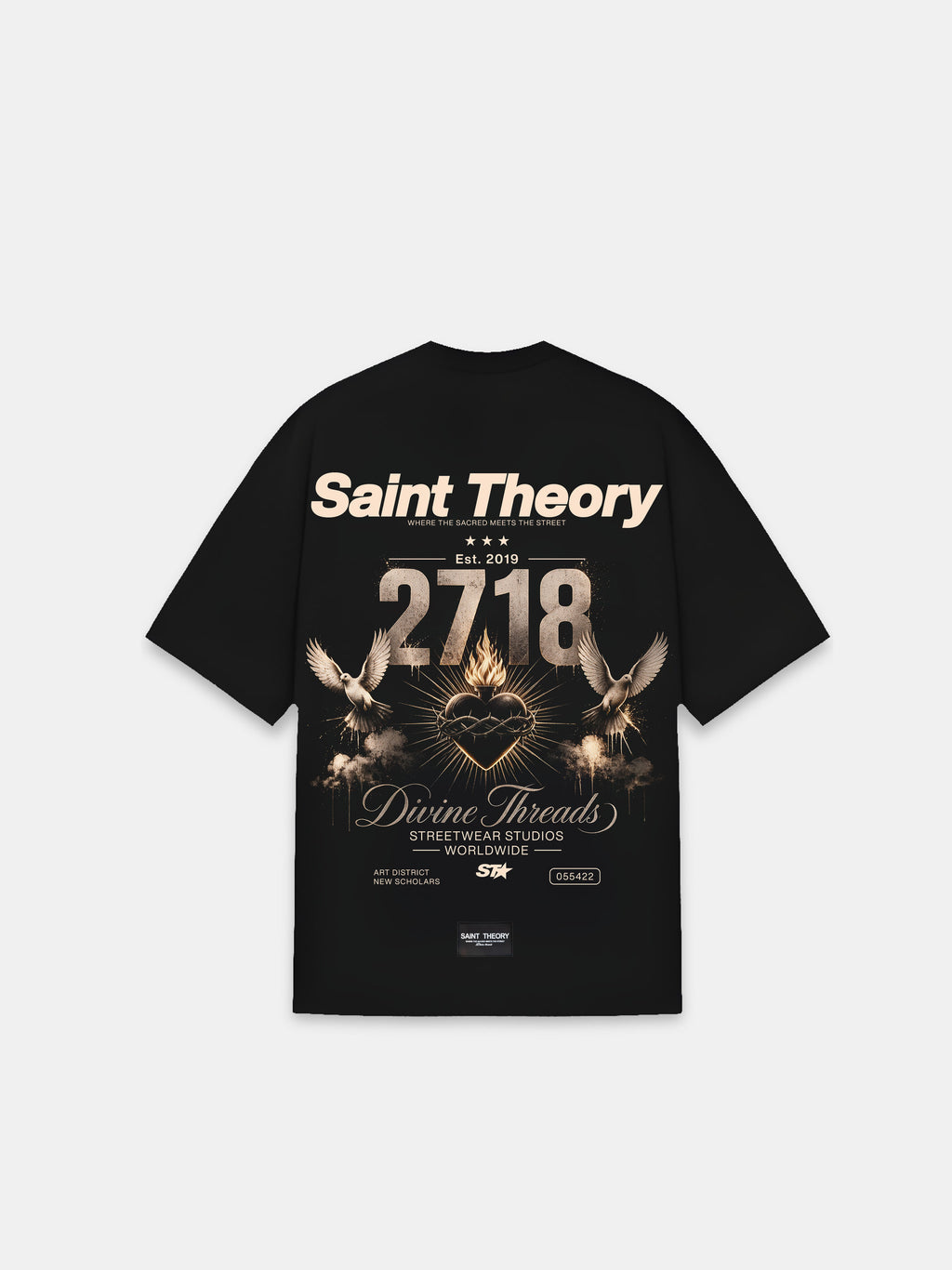 CAMISETA DOVE HEART BLACK GOLD