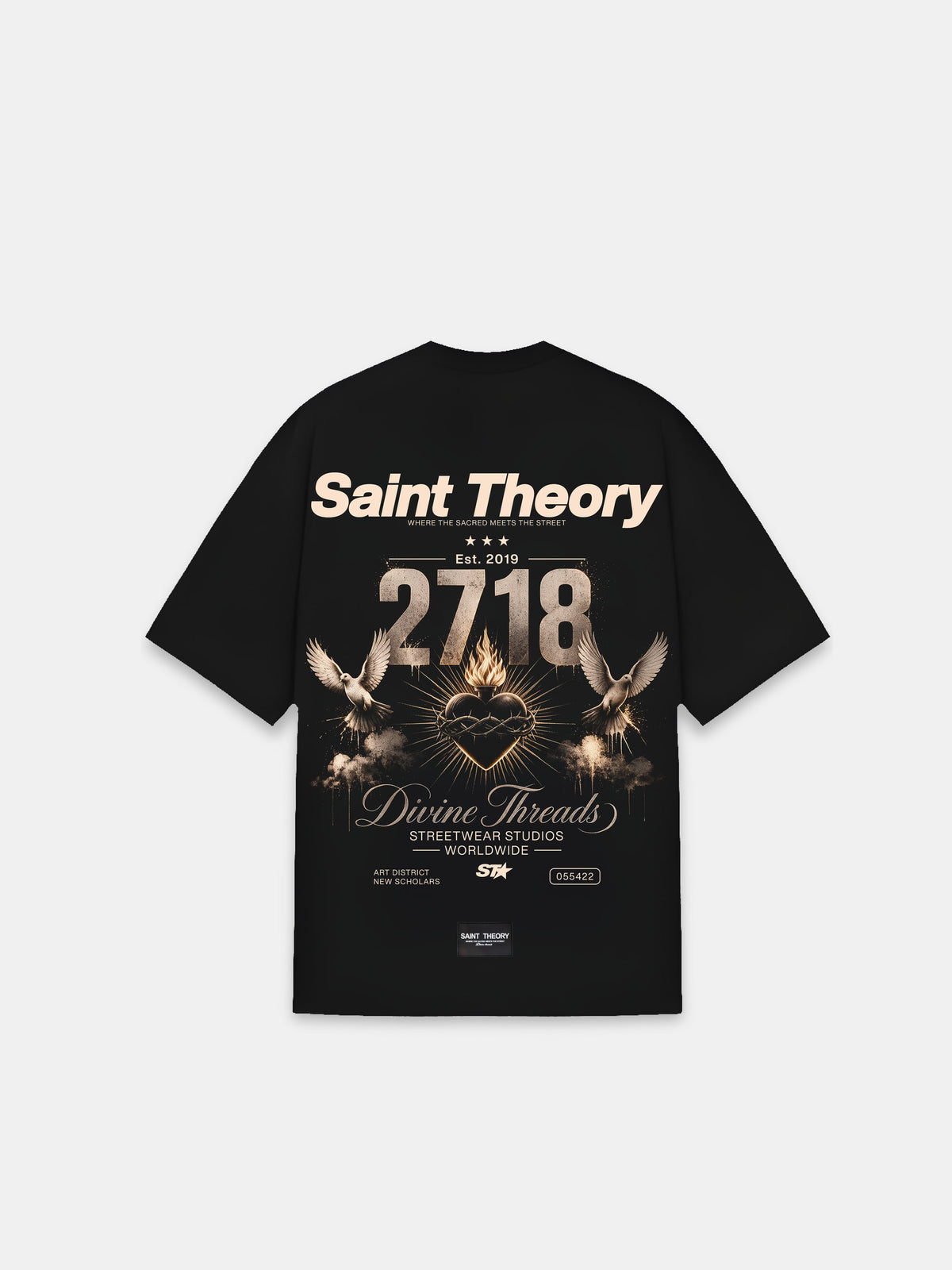 CAMISETA DOVE HEART BLACK GOLD