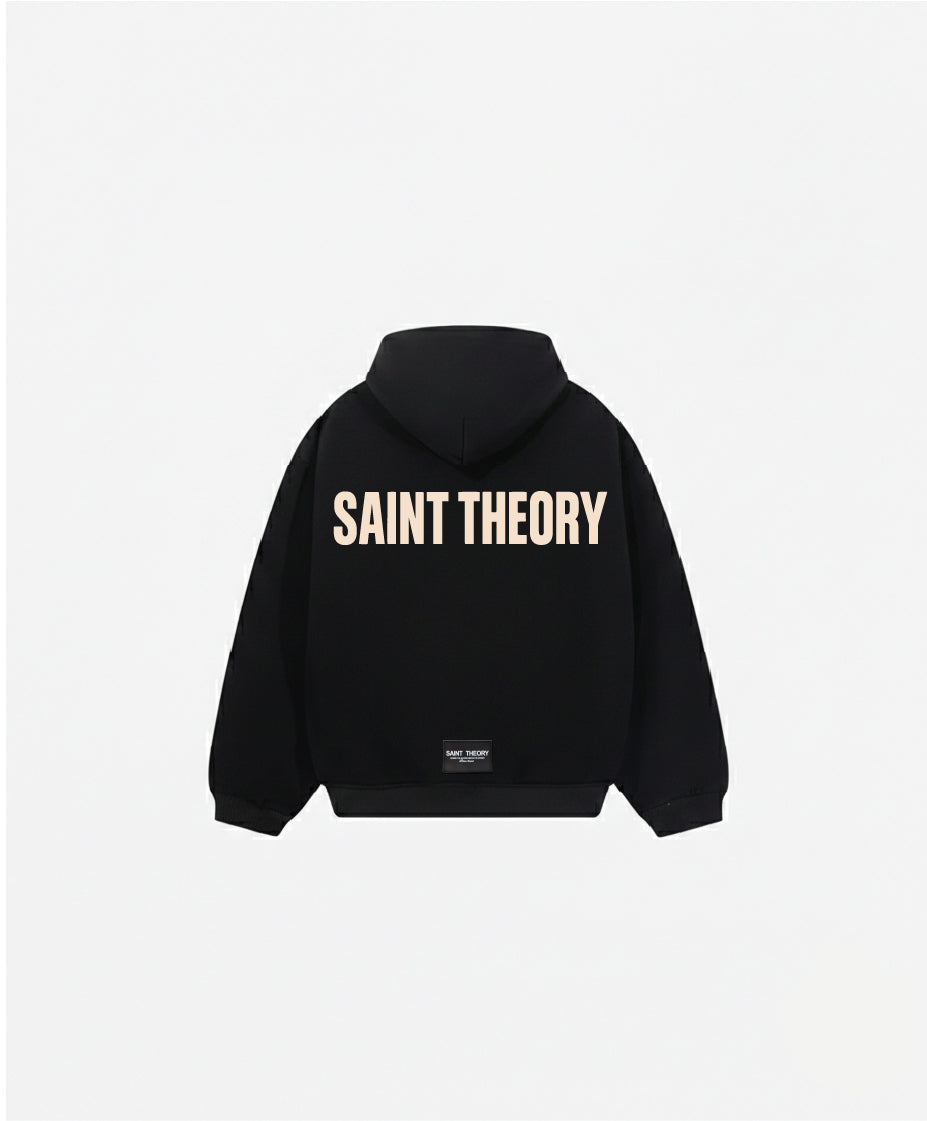 Hoodie Line Negro - Beige