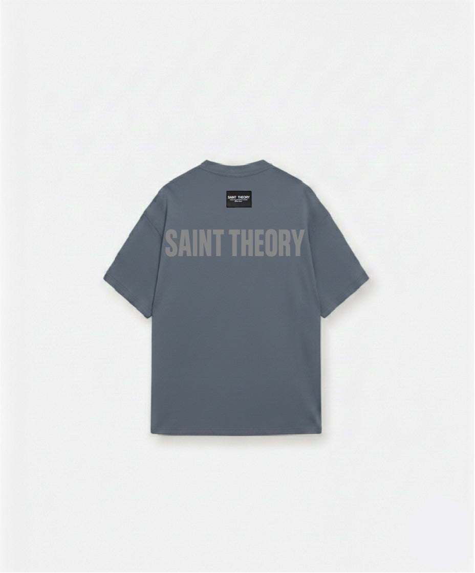 Camiseta Line azul petroleo-gris